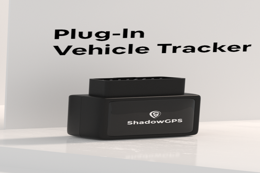Close-up view of the ShadowGPS plug-in vehicle tracker device